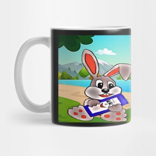 Rabbit with Mobile phone Mug